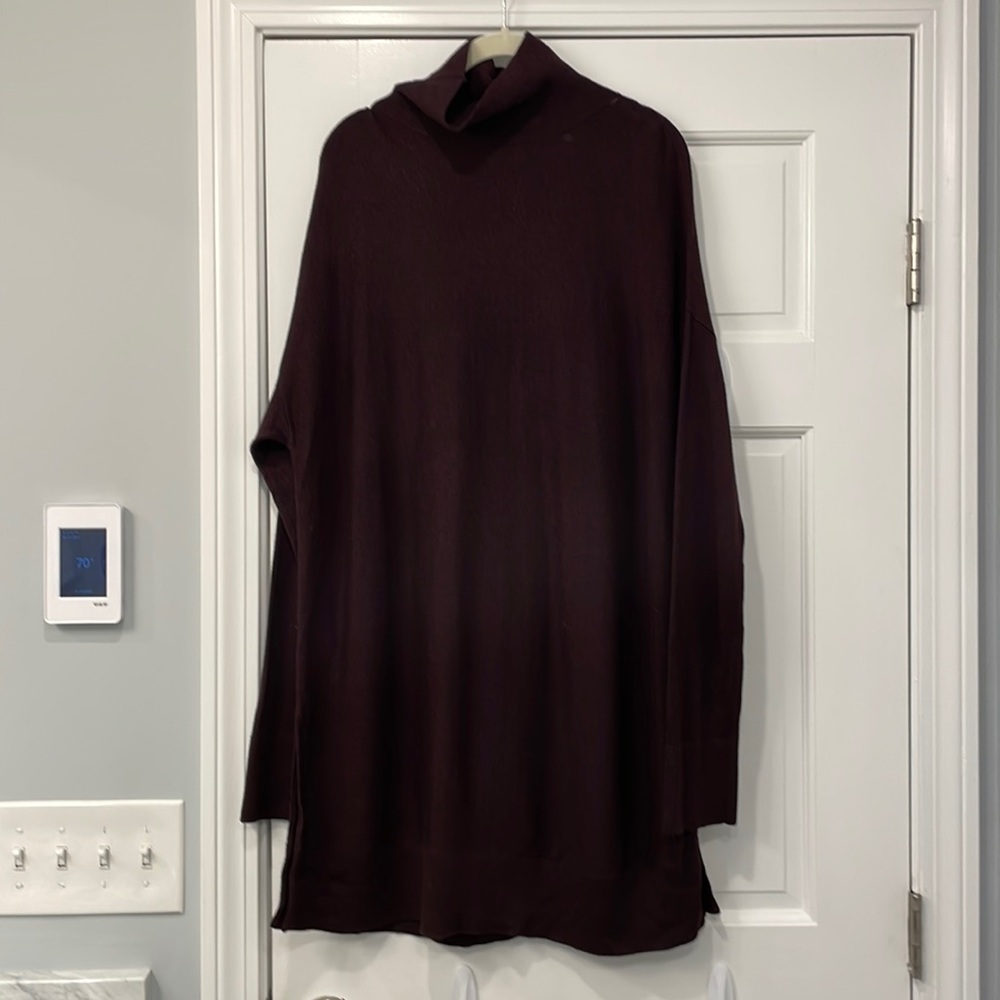 LOFT Long Maroon Turtleneck Sweater